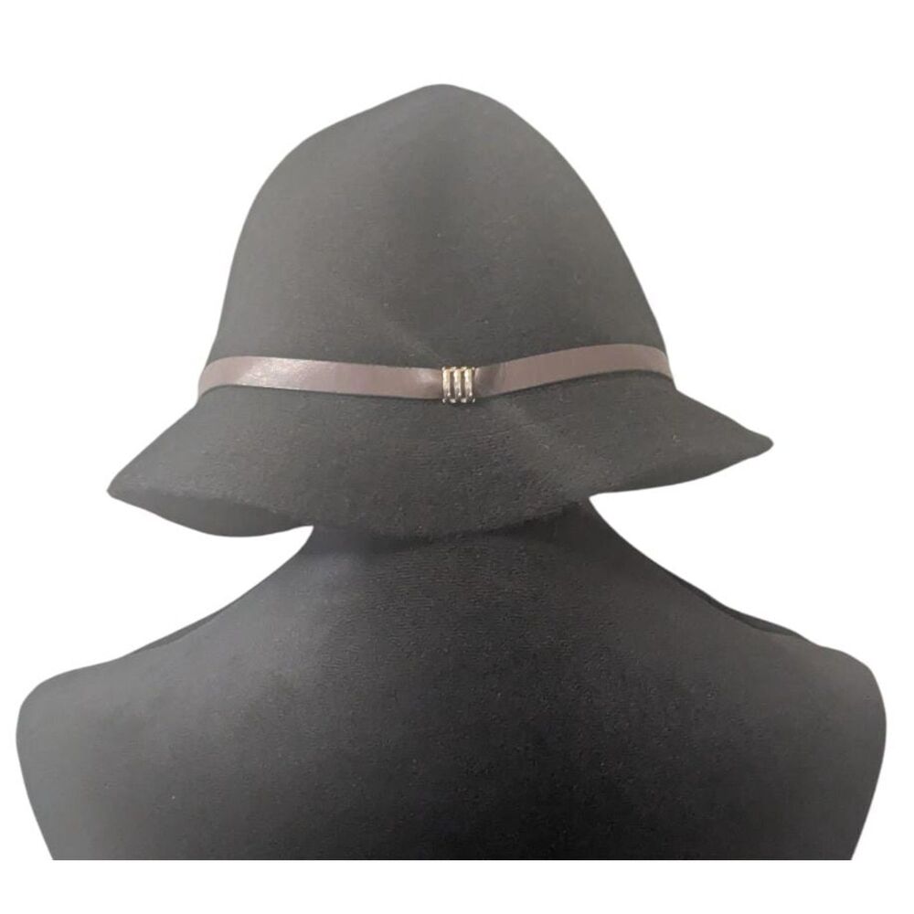 Scala Vintage Cloche Hat Black Wool Blend OS Classic Luxury
